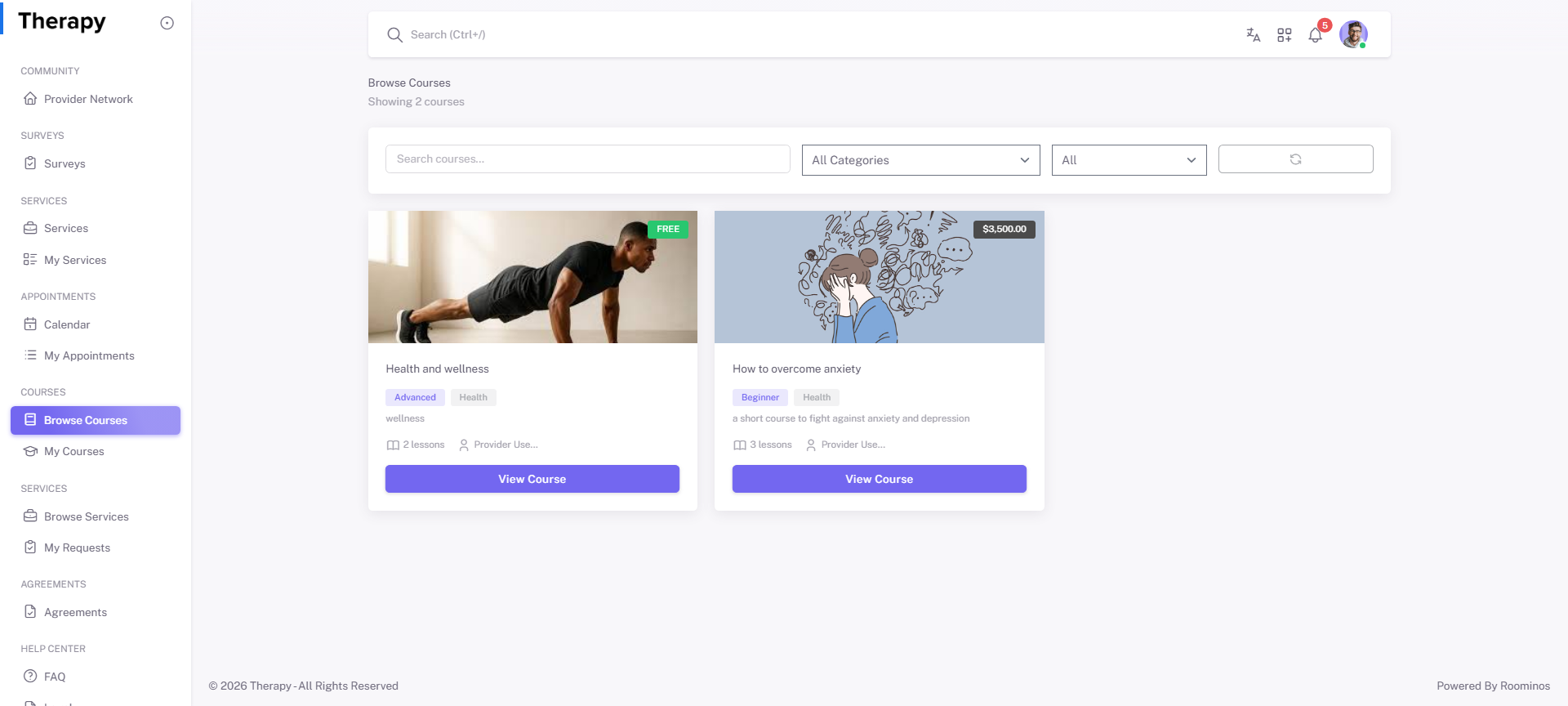 Browse Courses screenshot 1