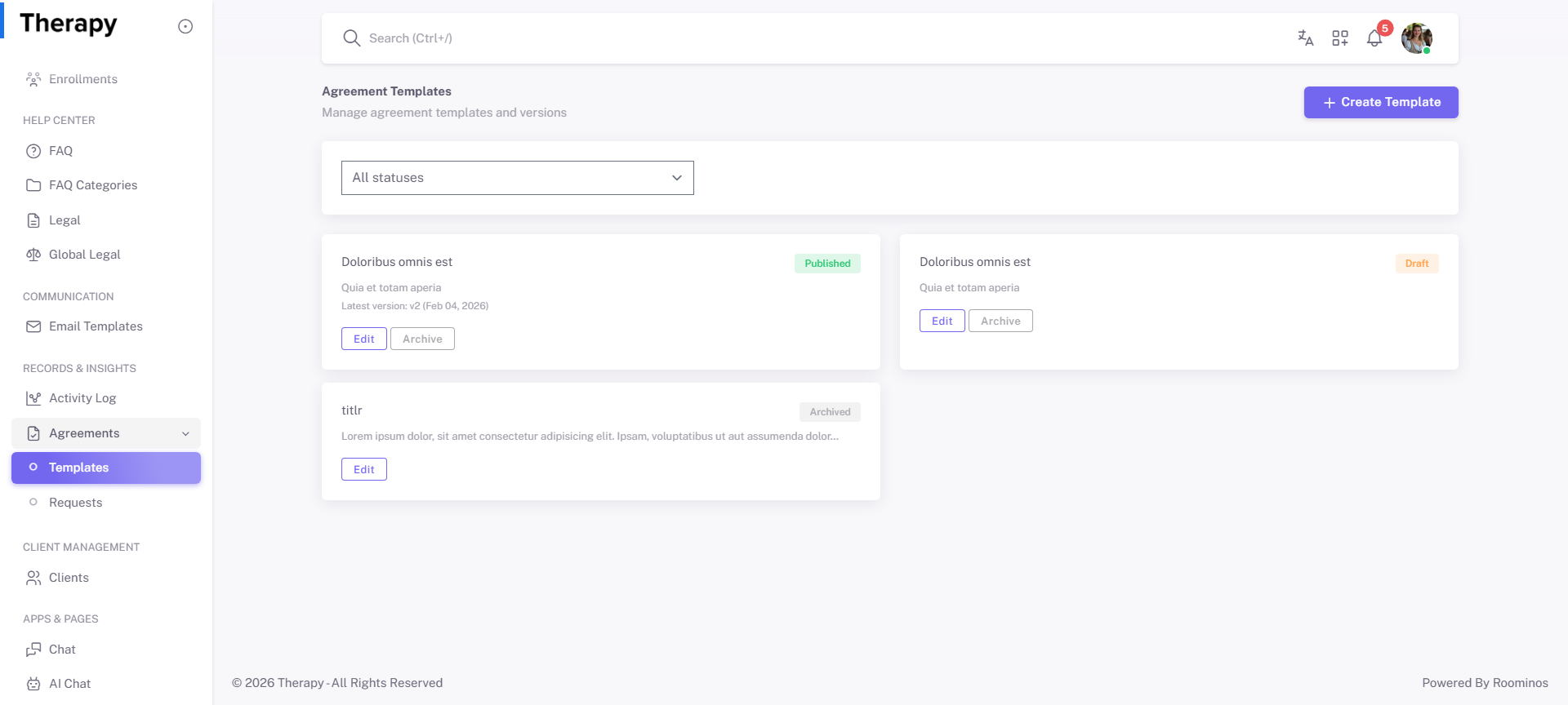 Agreement Templates screenshot 1
