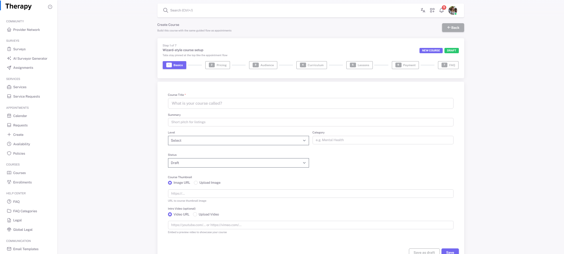 Courses screenshot 2
