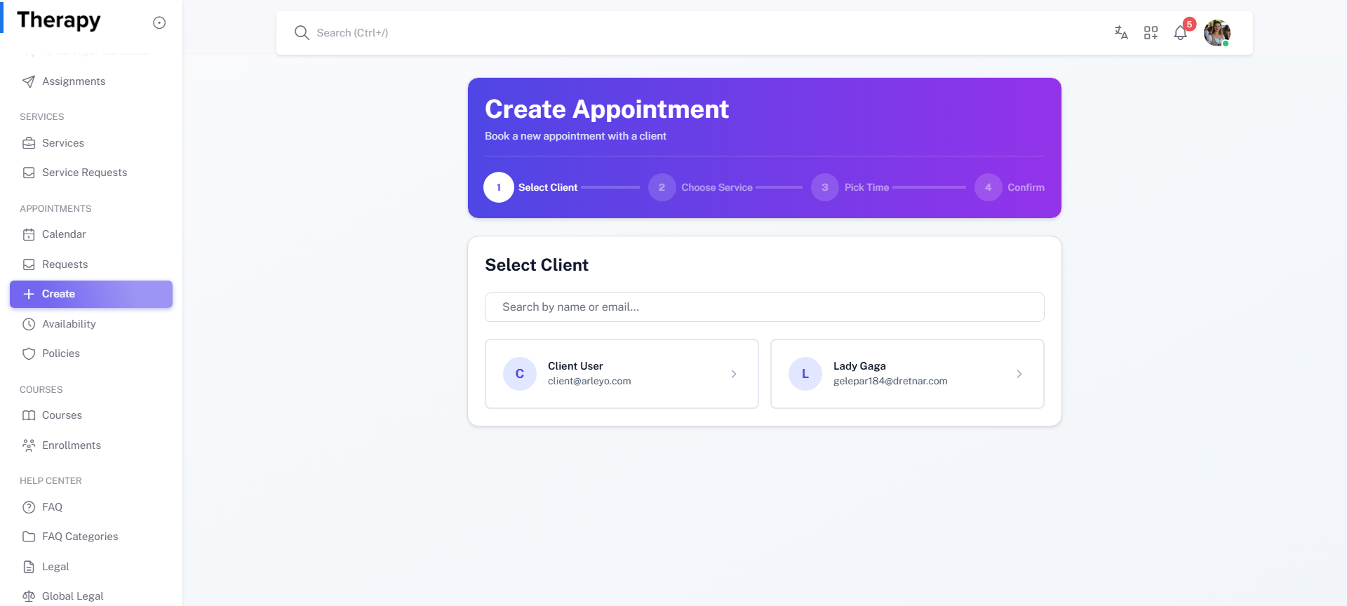 Create Appointment screenshot 1