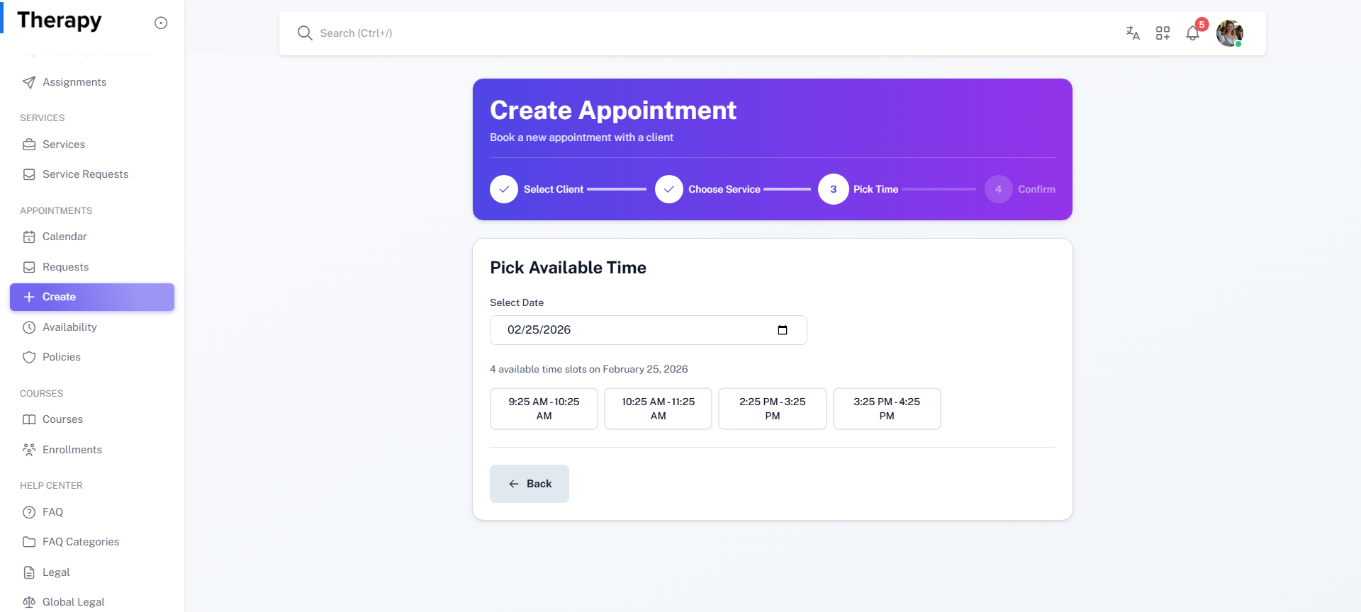 Create Appointment screenshot 3