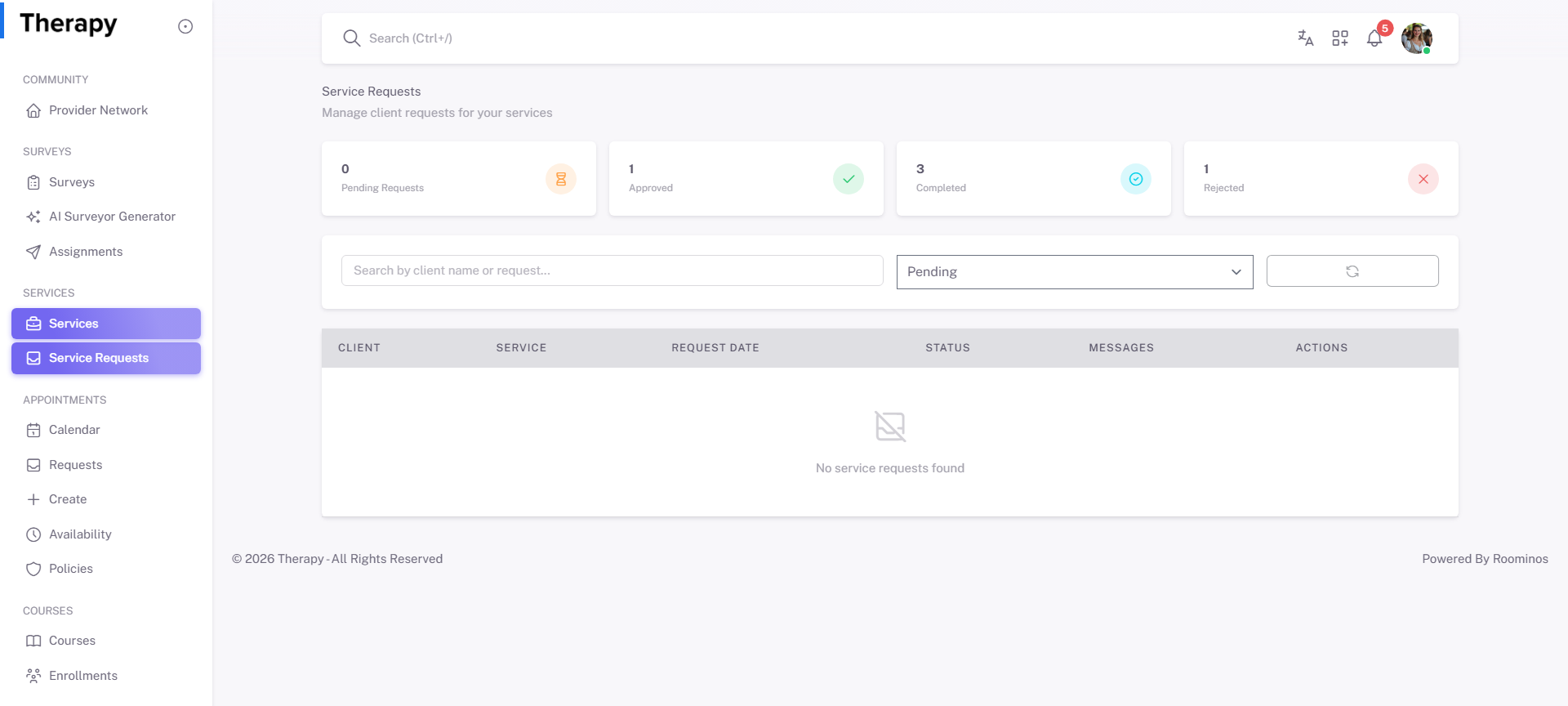 Service Requests screenshot 1