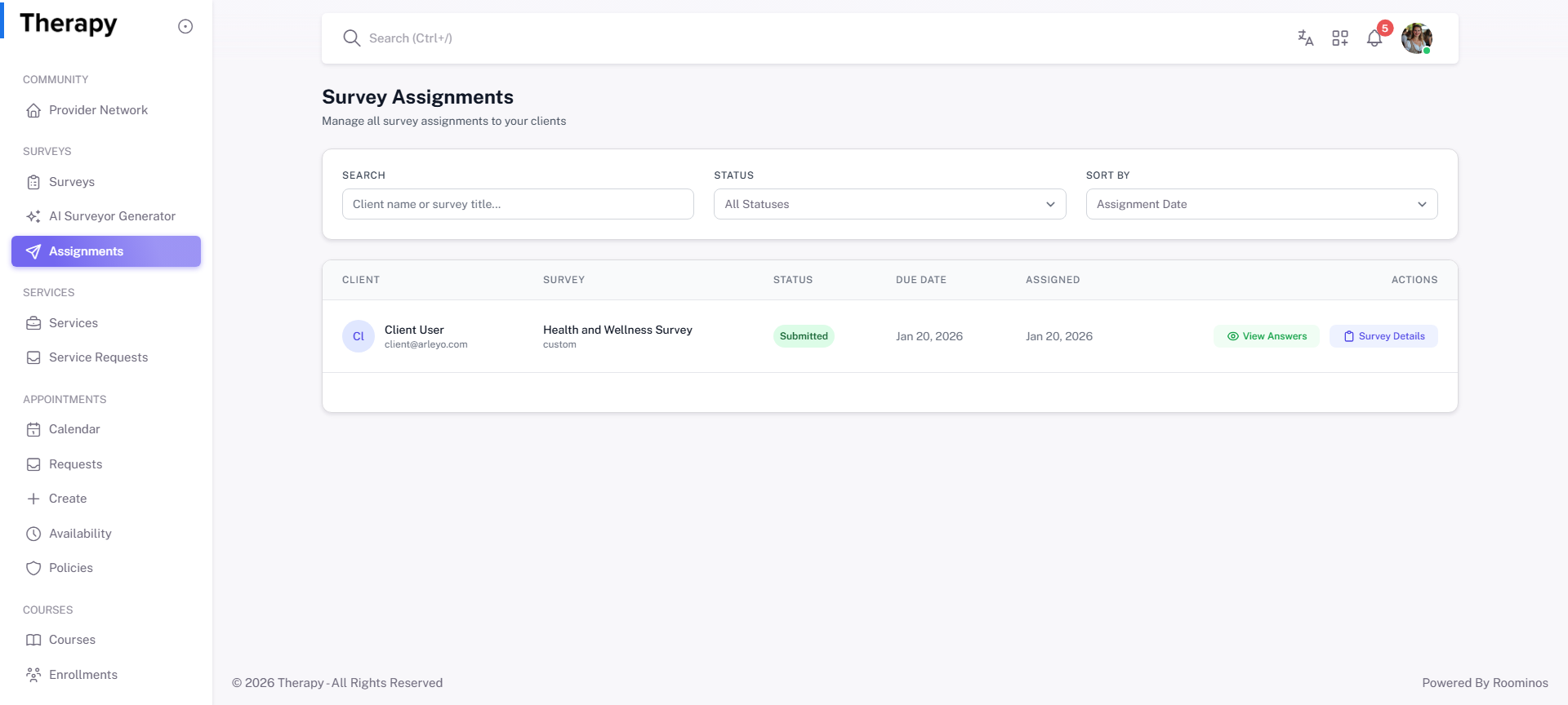 Assignments screenshot 1